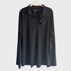 NWT Under Armour UA Tech 2.0 Men's 1/2 Zip Long Sleeve Shirt 1328495 Black XL